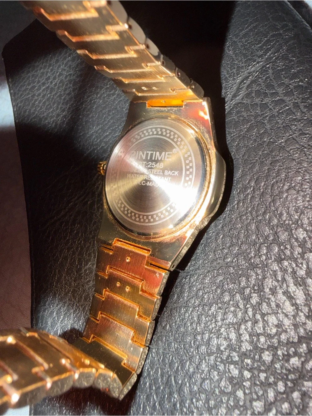 Pintime Iced Out Two Tone 14k Gold Silver Lab Diamond Stainless Steel Watch